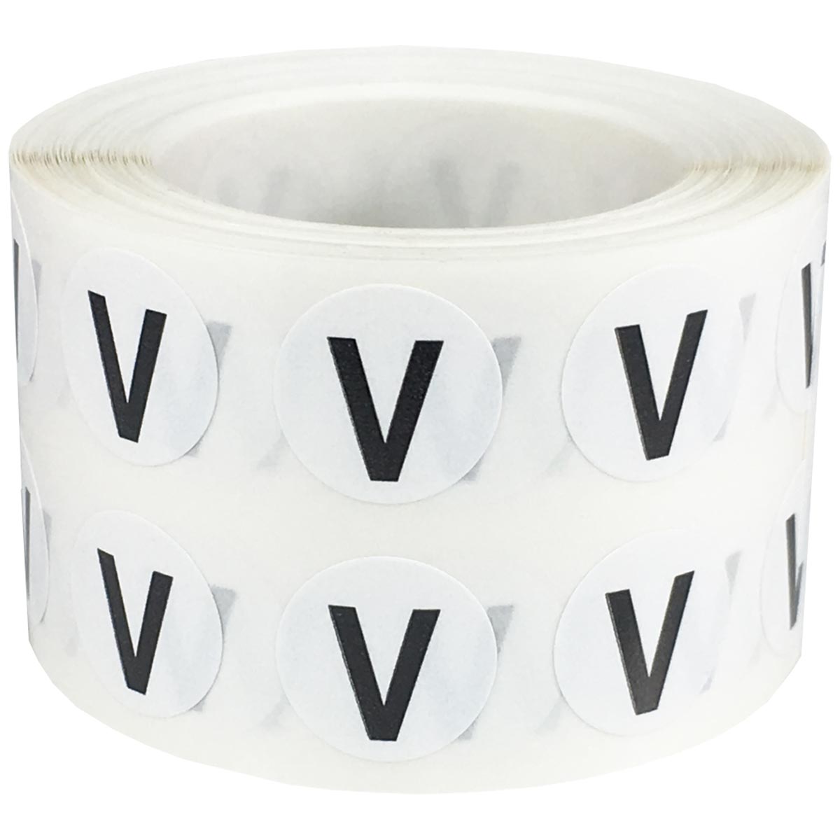 Small Letter V Stickers 1/2" Round QTY 1,000 Small Letter V Stickers 1/2" Round QTY 1,000