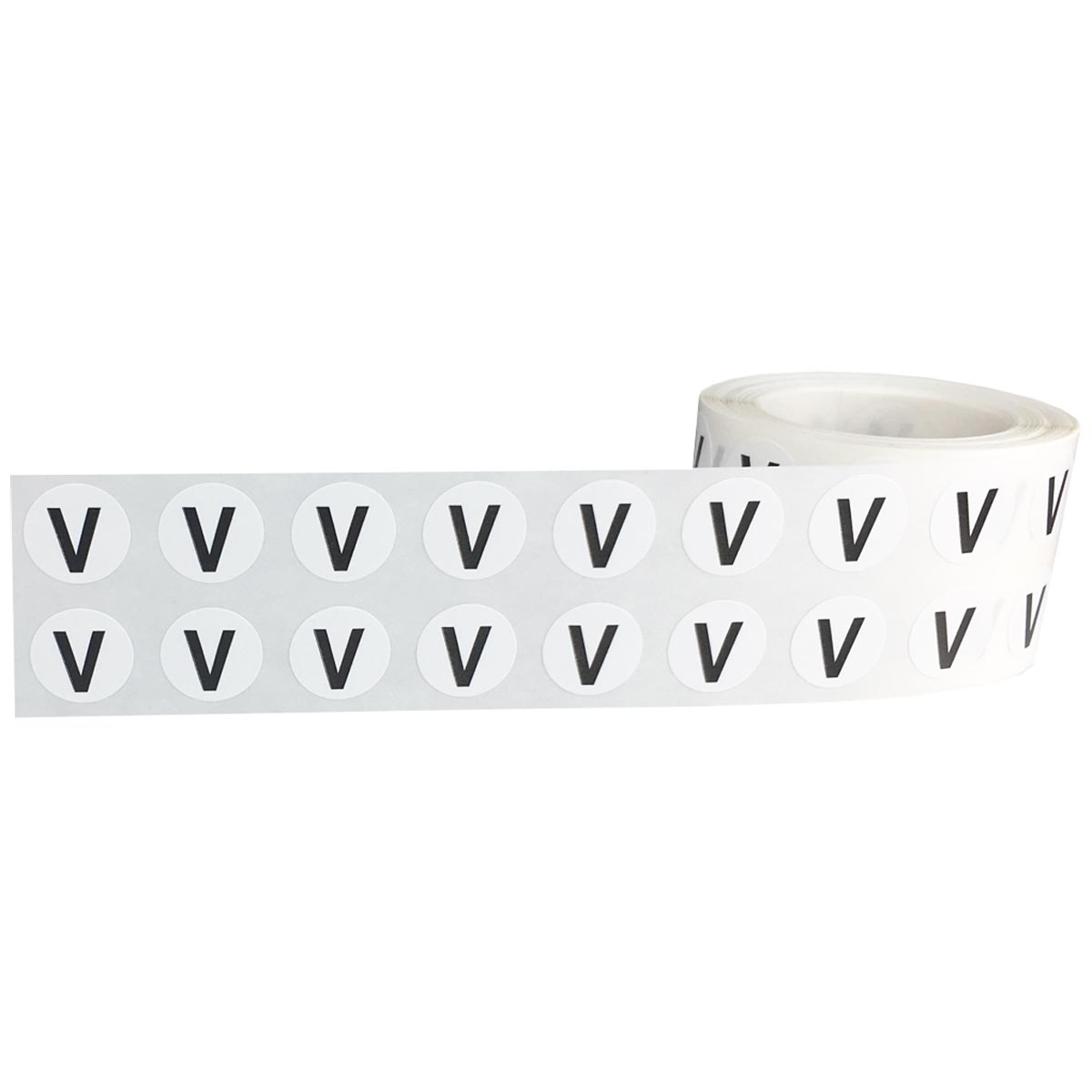 Small Letter V Stickers 1/2" Round QTY 1,000 Small Letter V Stickers 1/2" Round QTY 1,000