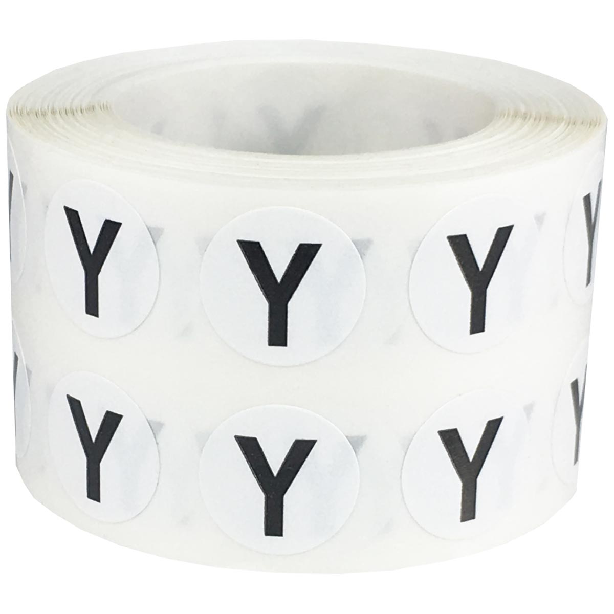 Small Letter Y Stickers 1/2" Round QTY 1,000