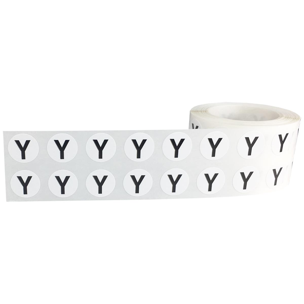 Small Letter Y Stickers 1/2" Round QTY 1,000