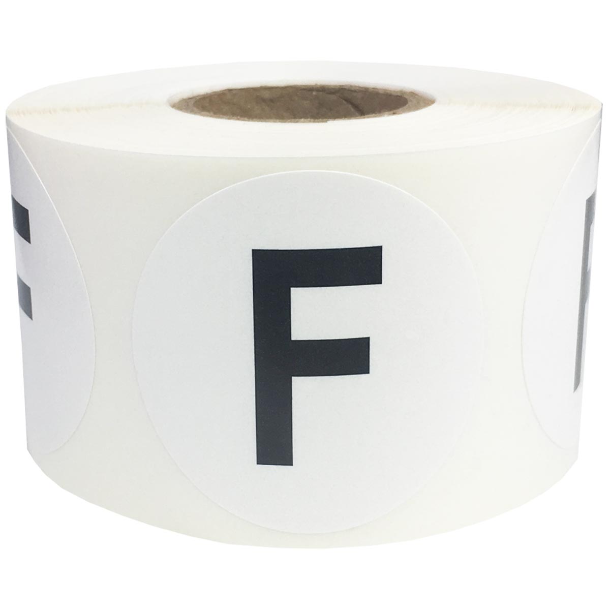 Large Letter F Stickers 1.5" Round QTY 500