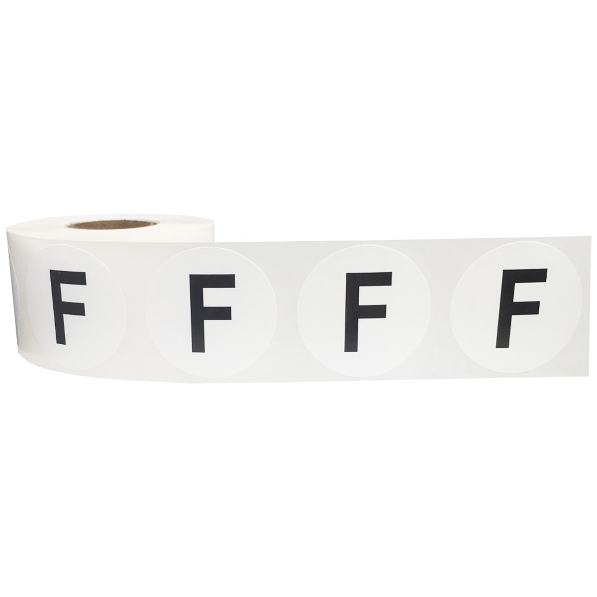 Large Letter F Stickers 1.5" Round QTY 500