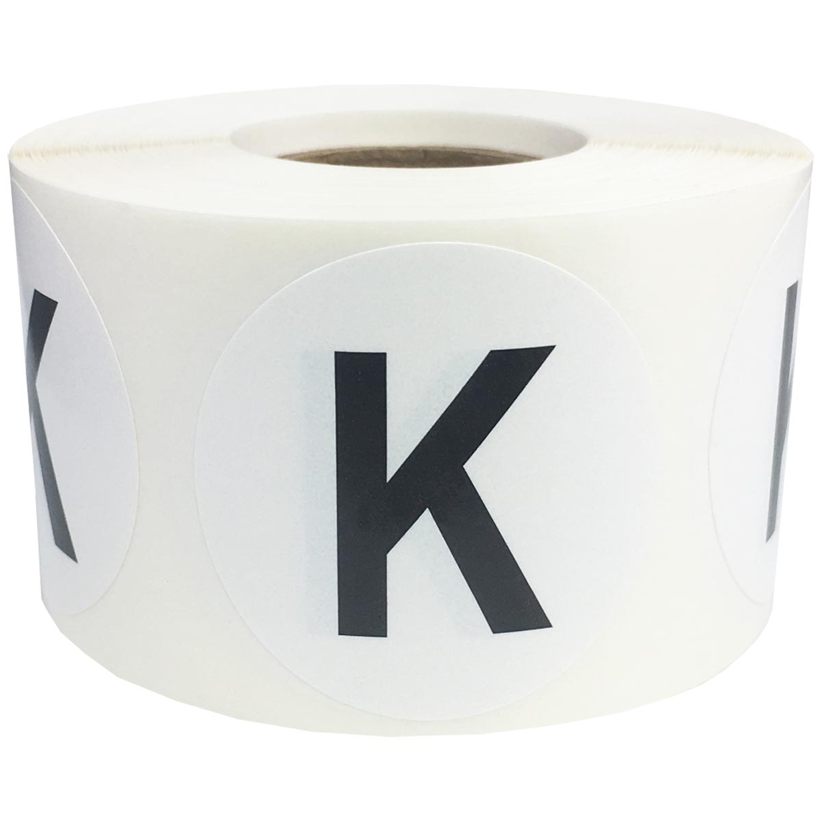 Large Letter K Stickers 1.5" Round QTY 500