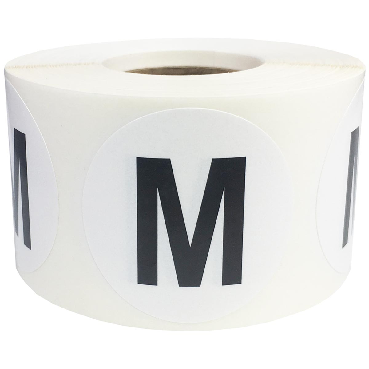 Large Letter M Stickers 1.5" Round QTY 500