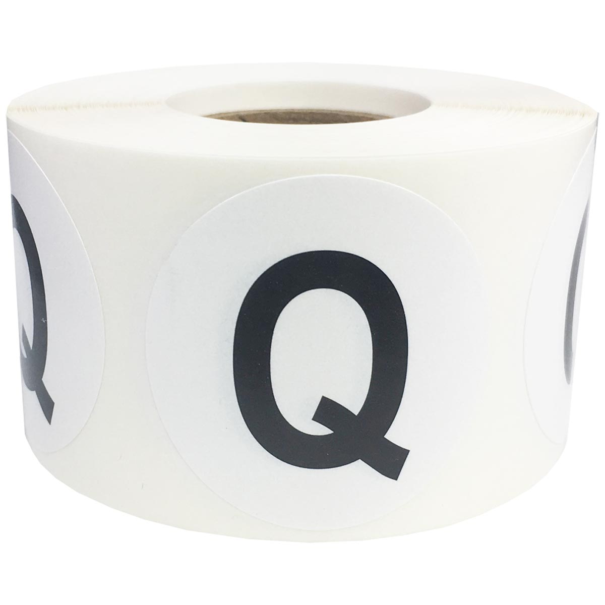 Large Letter Q Stickers 1.5" Round QTY 500