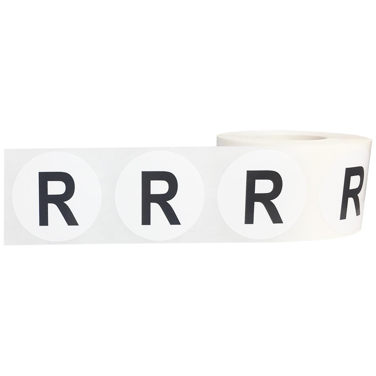 Large Letter R Stickers 1.5" Round QTY 500