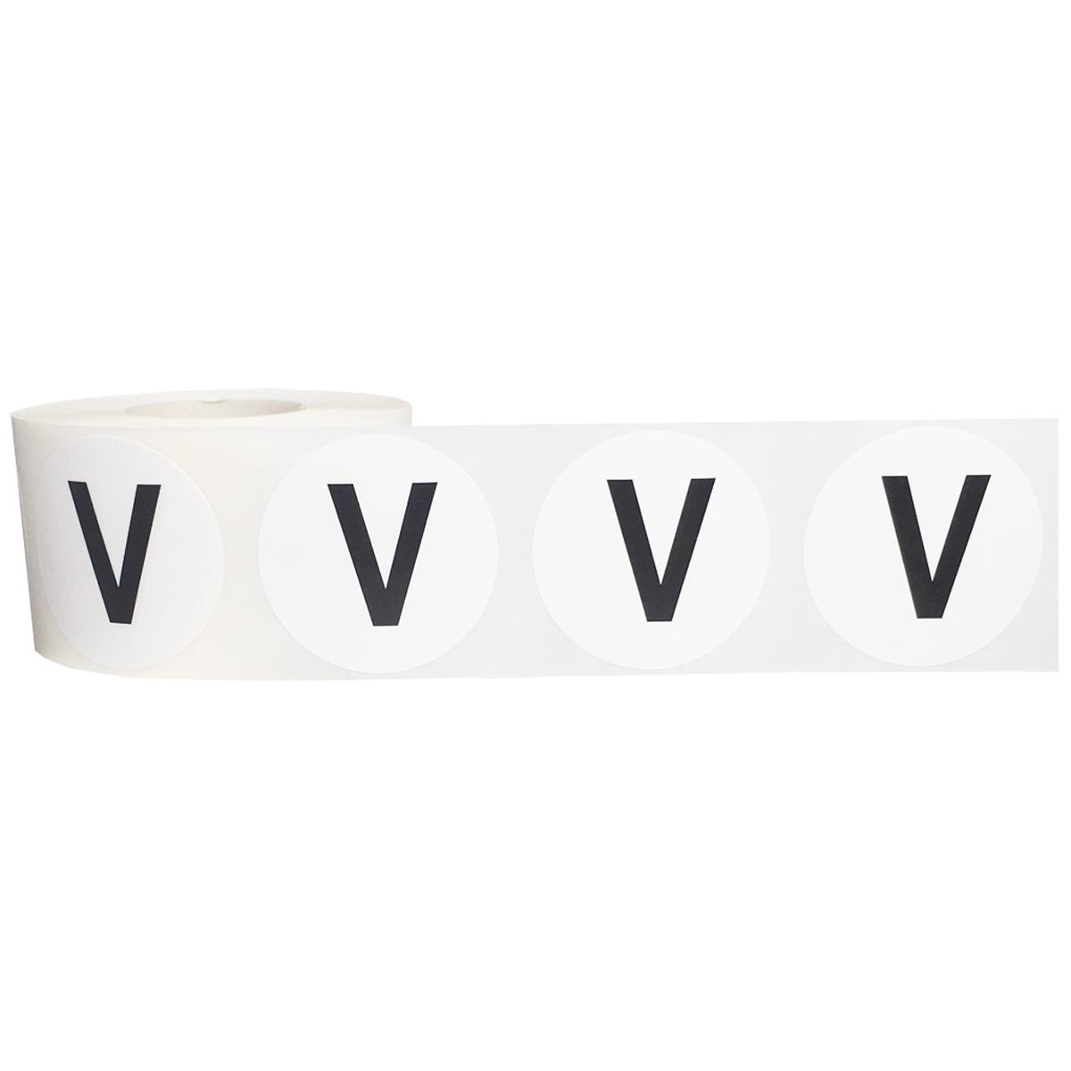 Large Letter V Stickers 1.5" Round QTY 500 Large Letter V Stickers 1.5" Round QTY 500