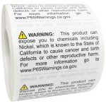 Prop 65 Labels Exposure to Nickel | 1″ x 2″