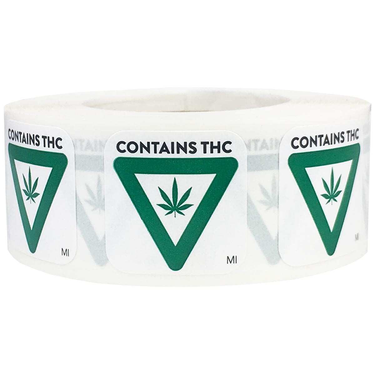 Michigan Contains THC Cannabis Warning Labels QTY 500