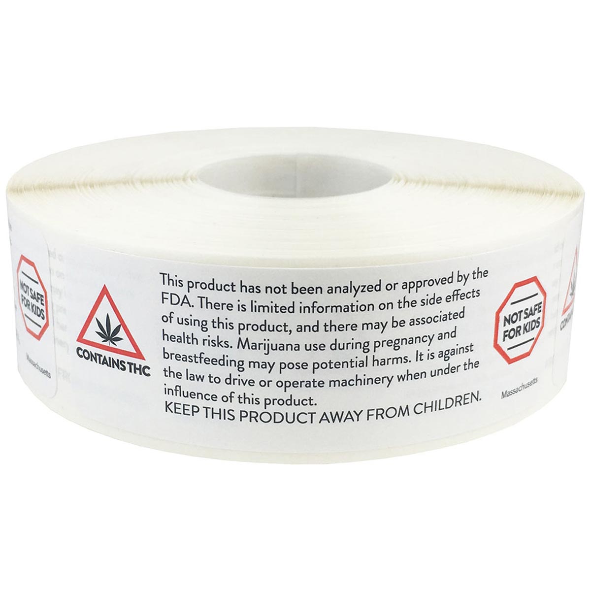 Massachusetts Marijuana FDA Warning Labels QTY 500 Massachusetts Marijuana FDA Warning Labels QTY 500