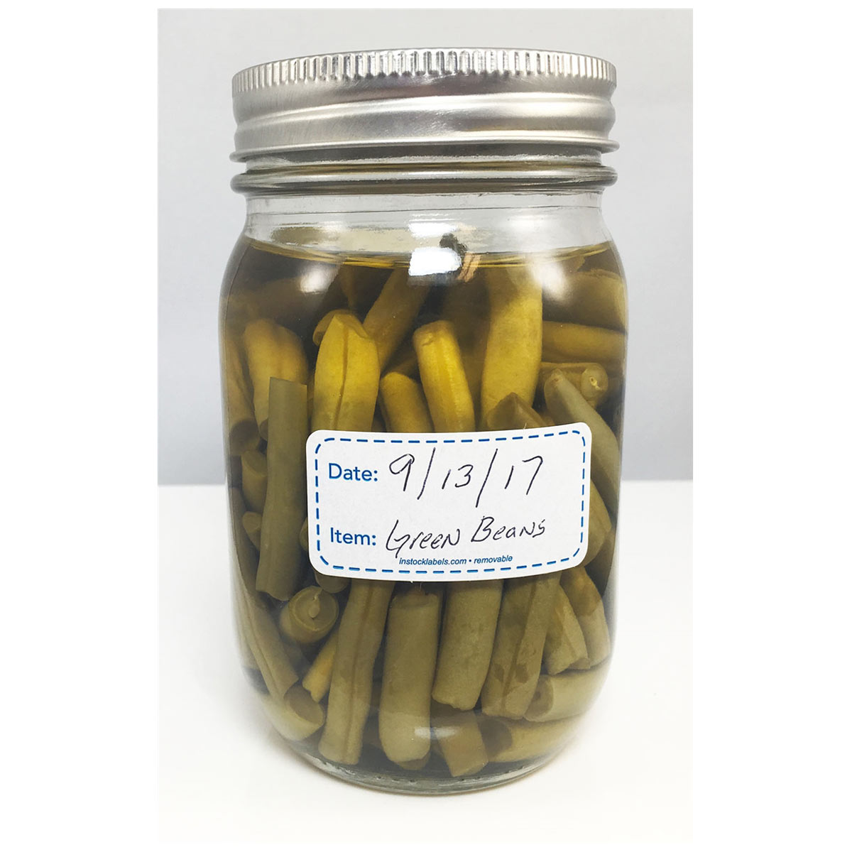 Small Writable Removable Home Canning Labels | Blue/White 1" x 2" QTY 500 Small Writable Removable Home Canning Labels | Blue/White 1" x 2" QTY 500