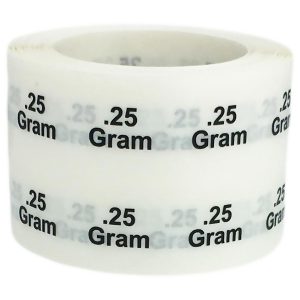Small .25 Gram Clear Warning Labels 1/2" Round Small .25 Gram Clear Warning Labels 1/2" Round