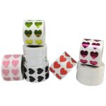 Small 1/2″ Heart Stickers Seven Pack of Labels