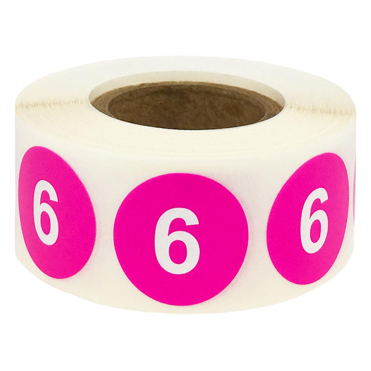 Color Coding Number 6 Stickers 3/4" QTY 500