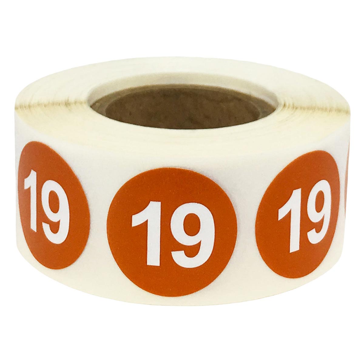 Color Coding Number 19 Stickers 3/4" QTY 500