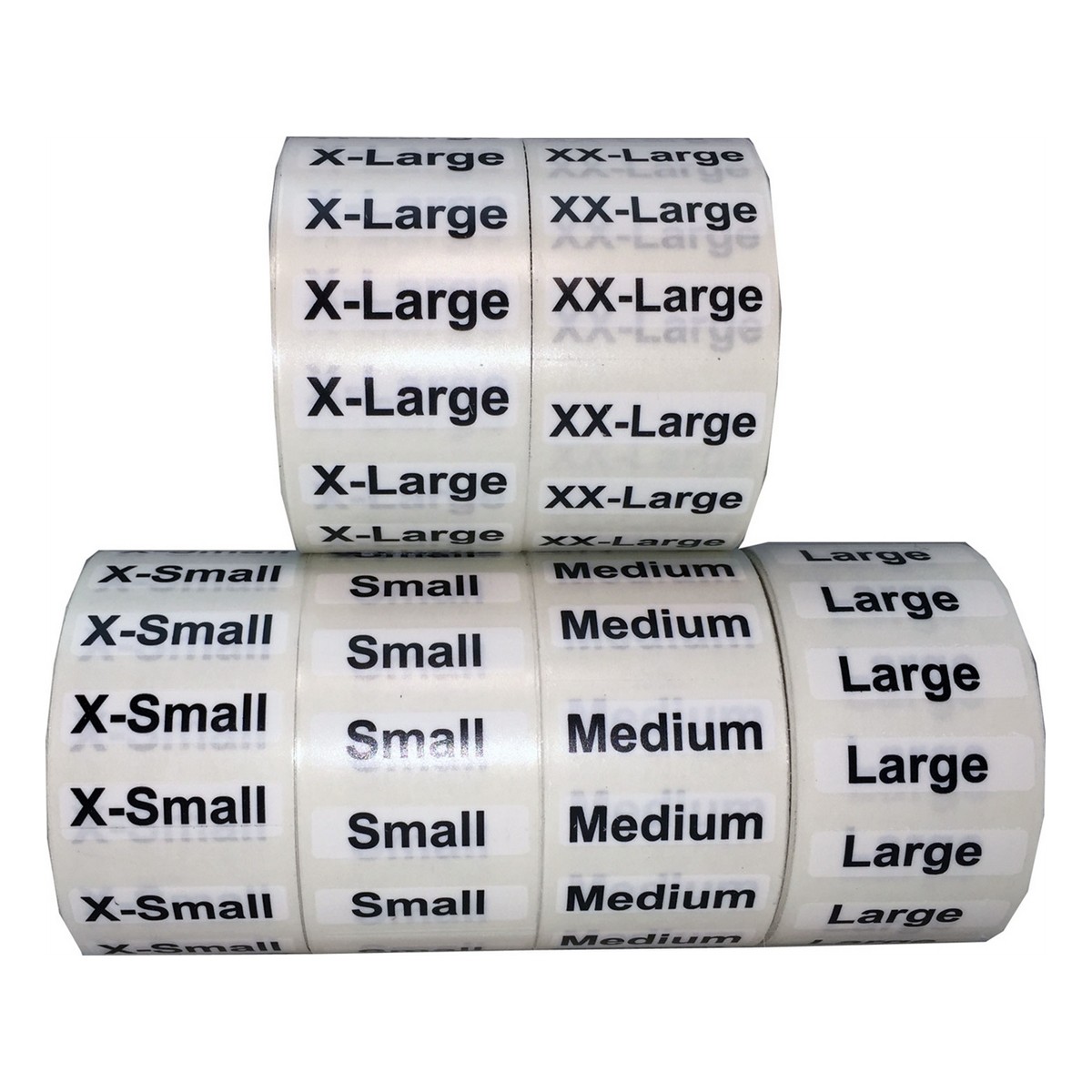 Standard Clear Size Strip Labels for Retail Shirts Bulk Pack Standard Clear Size Strip Labels for Retail Shirts Bulk Pack