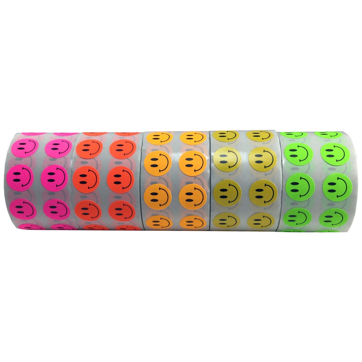Bulk Pack Fluorescent Smiley Face Stickers 1/2" Round Bulk Pack Fluorescent Smiley Face Stickers 1/2" Round