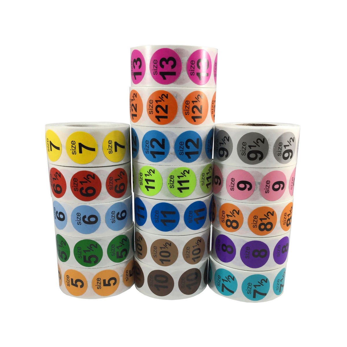 Color Coding Shoe Size Bulk Pack Stickers Color Coding Shoe Size Bulk Pack Stickers