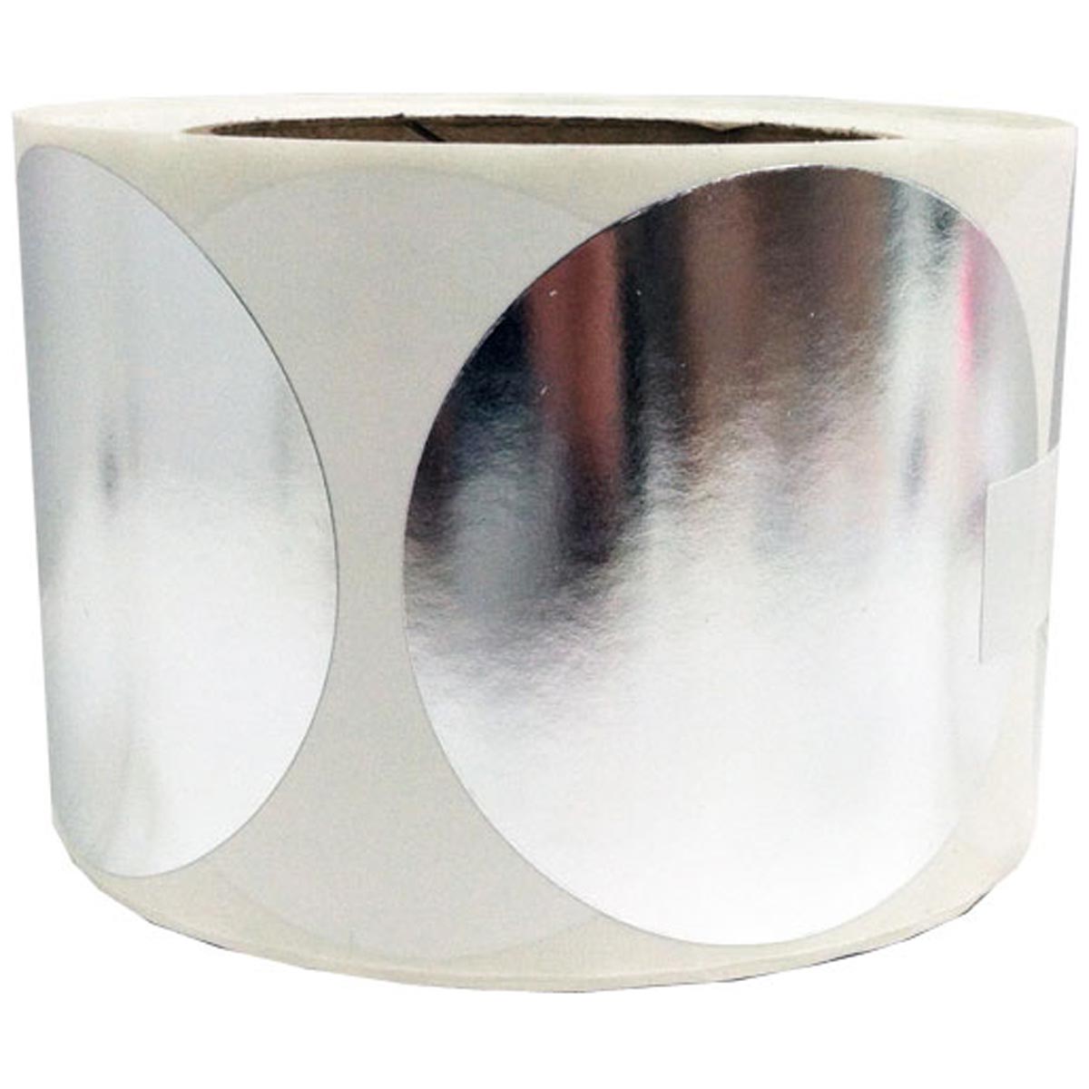 Silver Stickers 3" Round QTY 500