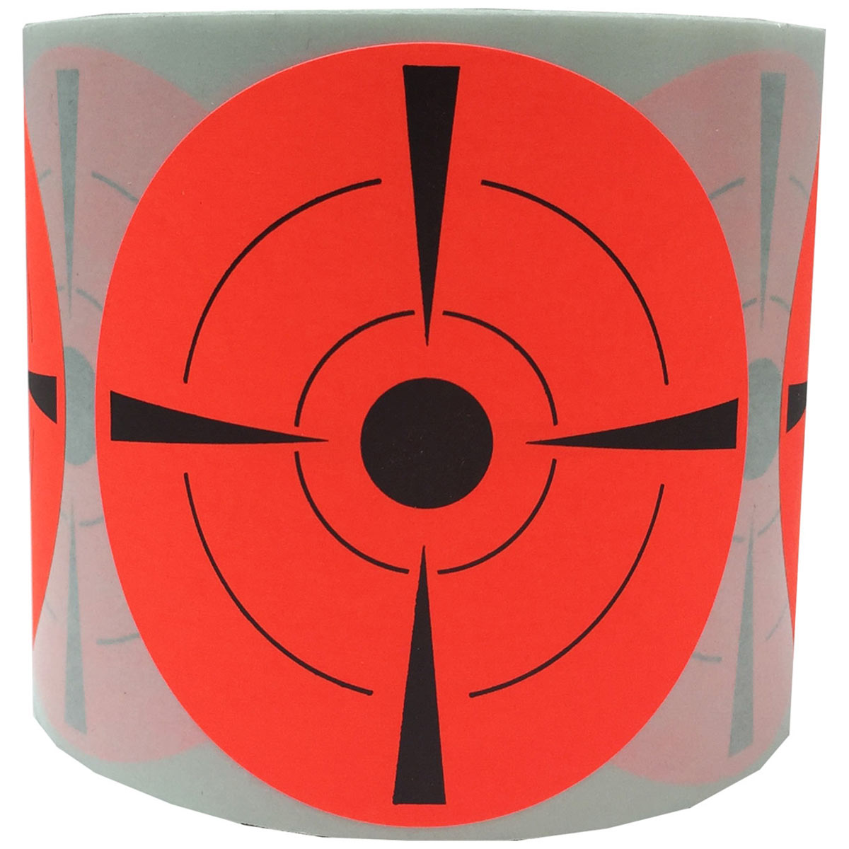 Adhesive Fluorescent Red/Black Paper Shooting Targets 4"