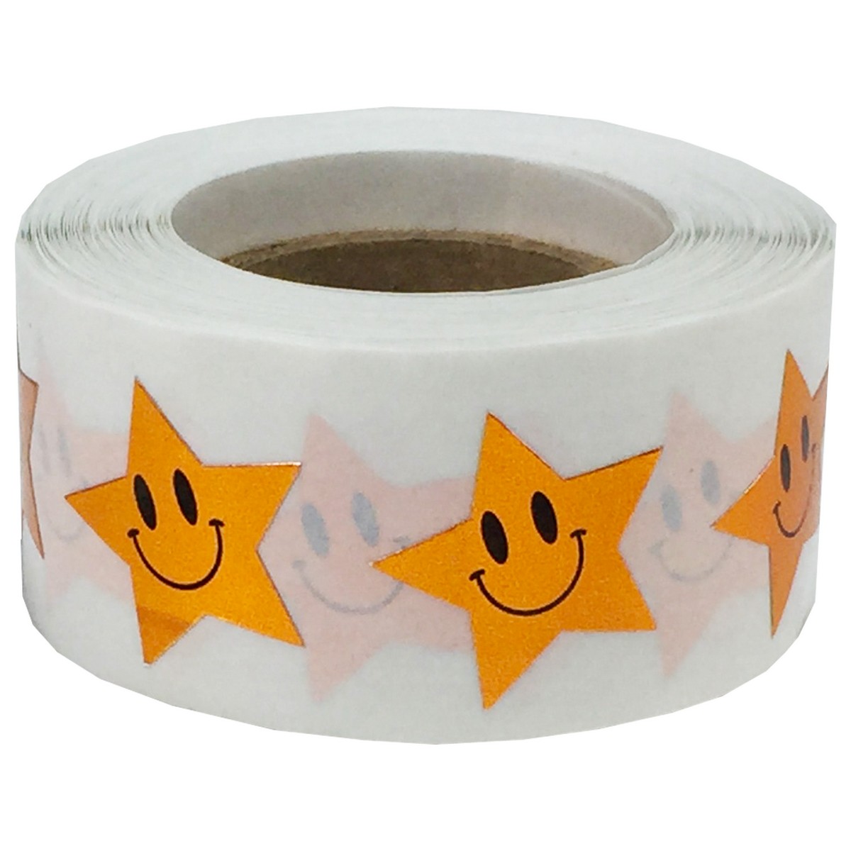 Bronze Smiley Star Stickers 3/4" QTY 500