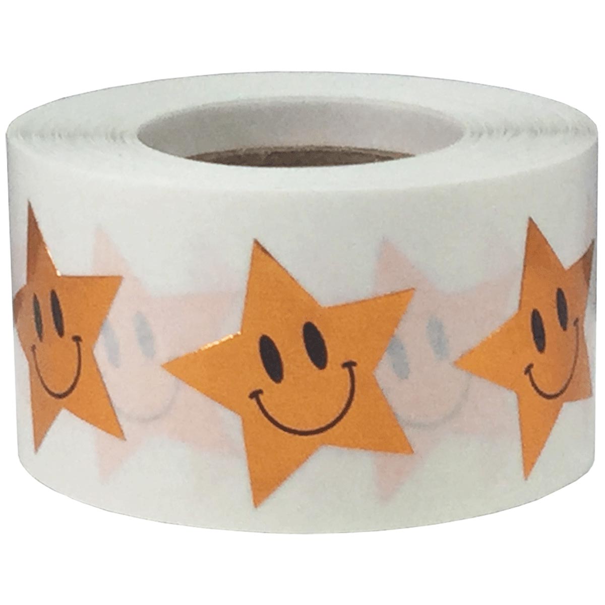 Bronze Smiley Star Stickers 1" Inch QTY 500