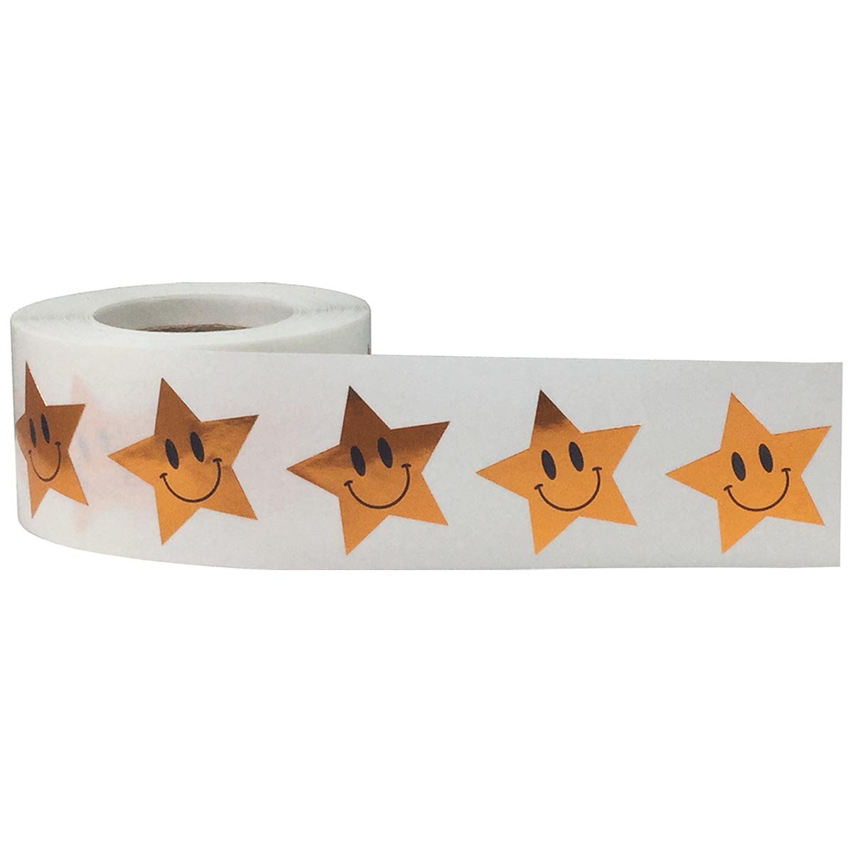 Bronze Smiley Star Stickers 1" Inch QTY 500