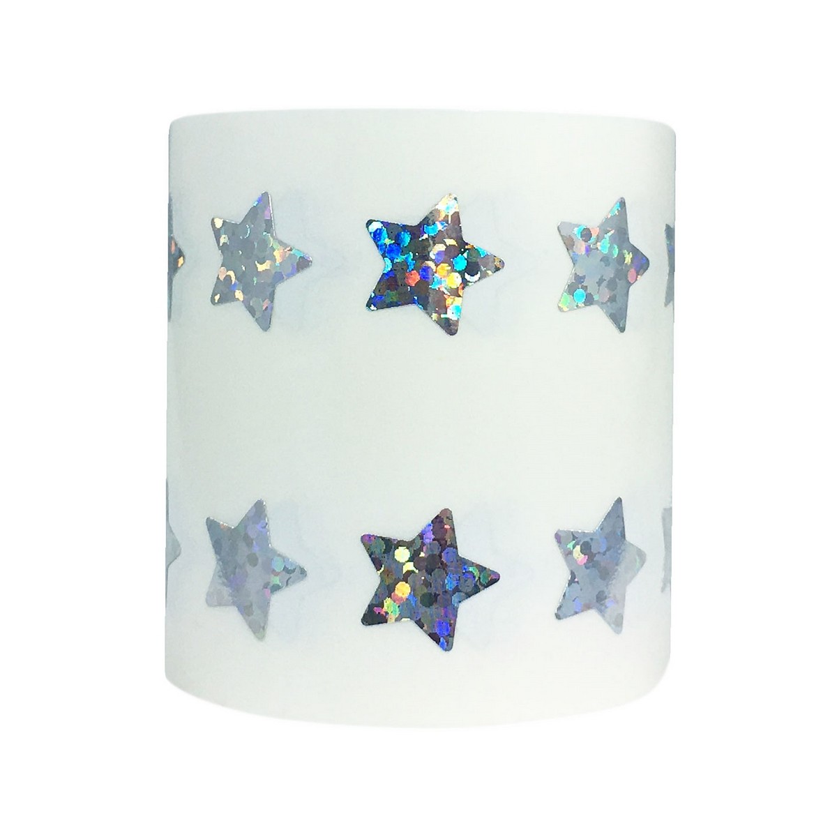 Small Silver Sparkle Star Stickers 1/2" Inch
