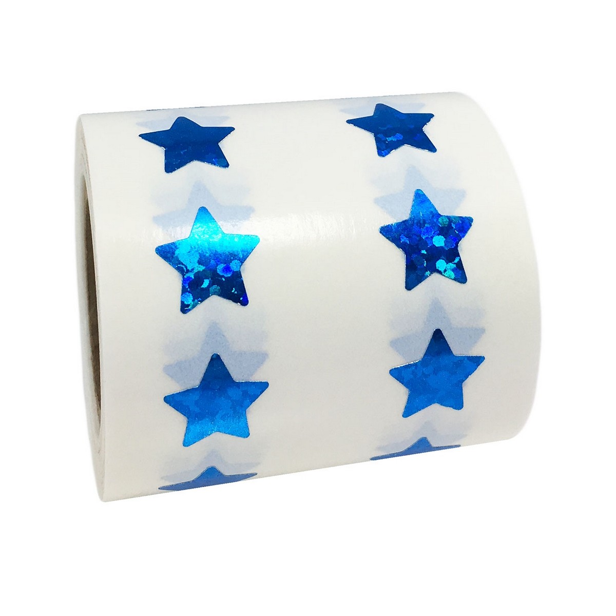 Small Blue Sparkle Star Stickers 1/2" Inch