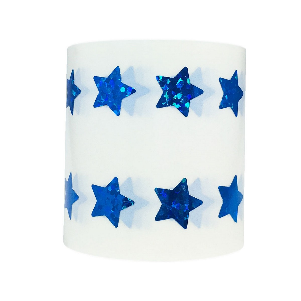 Small Blue Sparkle Star Stickers 1/2" Inch