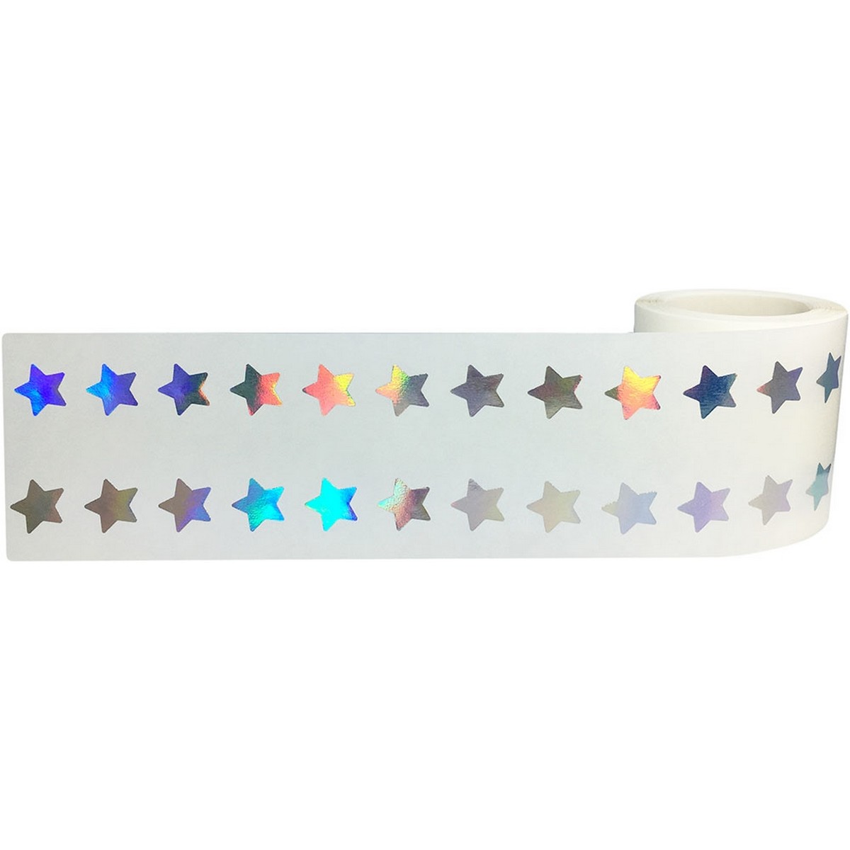 Small Silver Holographic Star Stickers 1/2" Inch