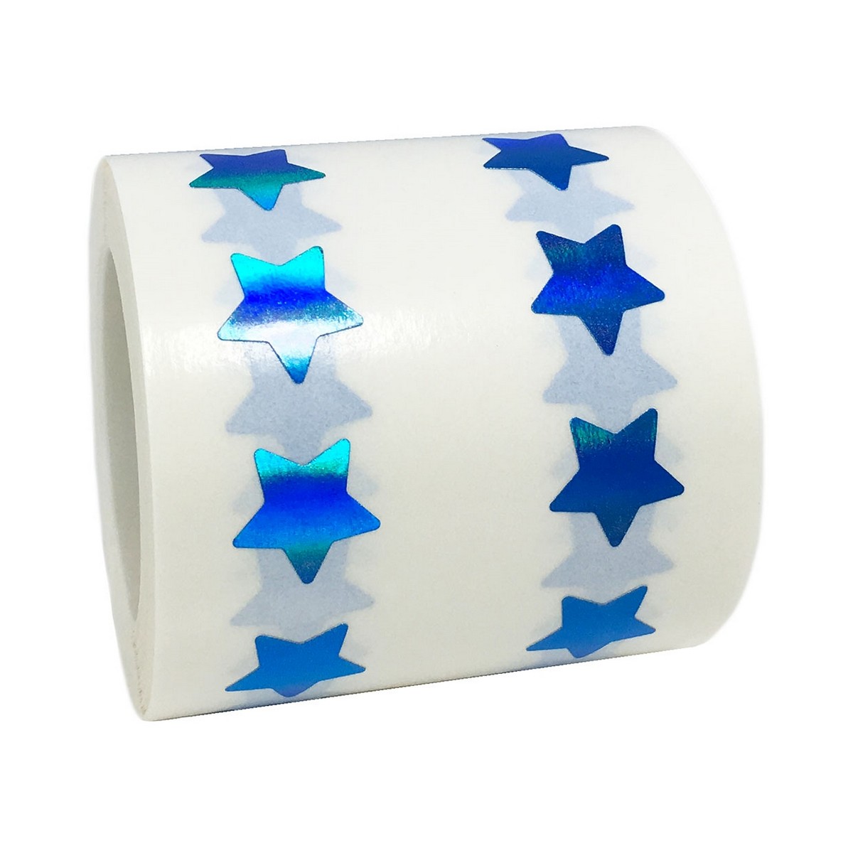Small Holographic Blue Star Stickers 1/2" Inch