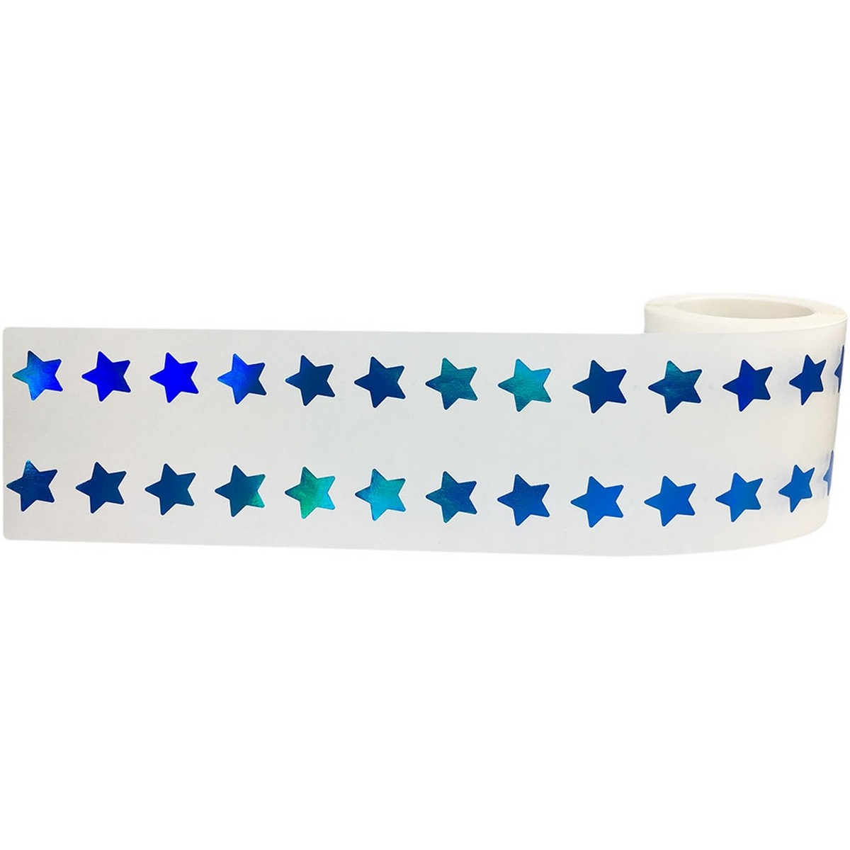 Small Holographic Blue Star Stickers 1/2" Inch