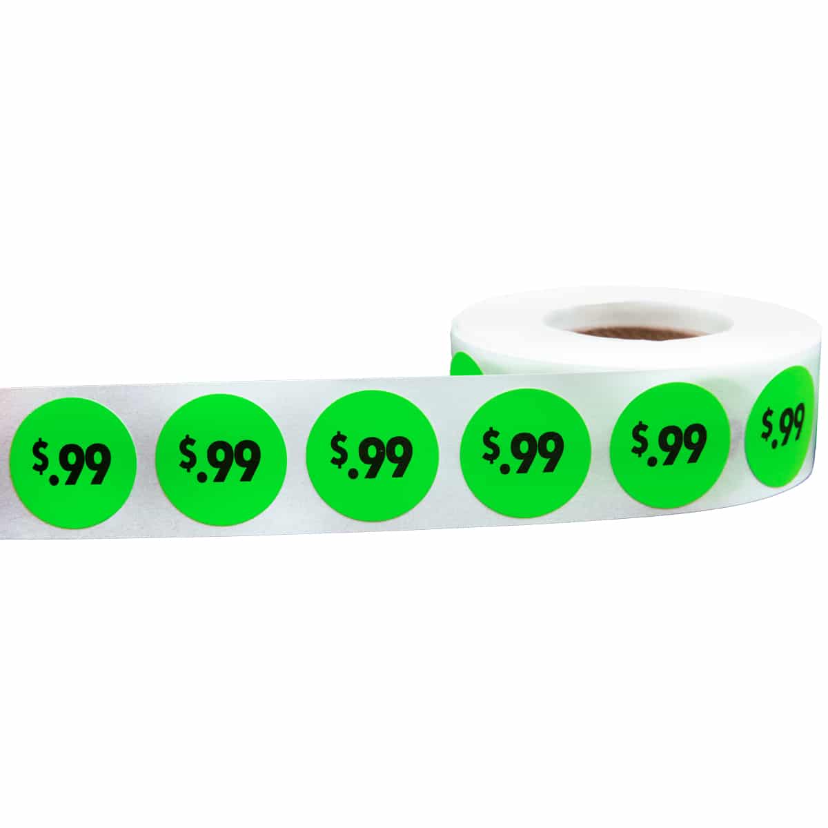 $.99 Price Stickers Fluorescent Green 3/4" Round QTY 500 $.99 Price Stickers Fluorescent Green 3/4" Round QTY 500