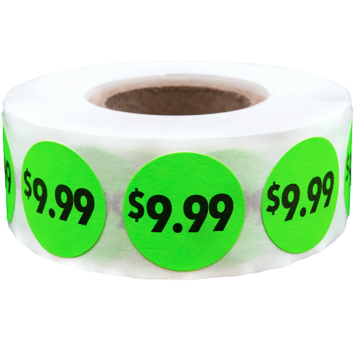 $9.99 Price Stickers Fluorescent Green 3/4" Round QTY 500