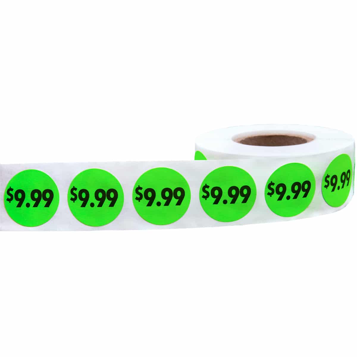 $9.99 Price Stickers Fluorescent Green 3/4" Round QTY 500