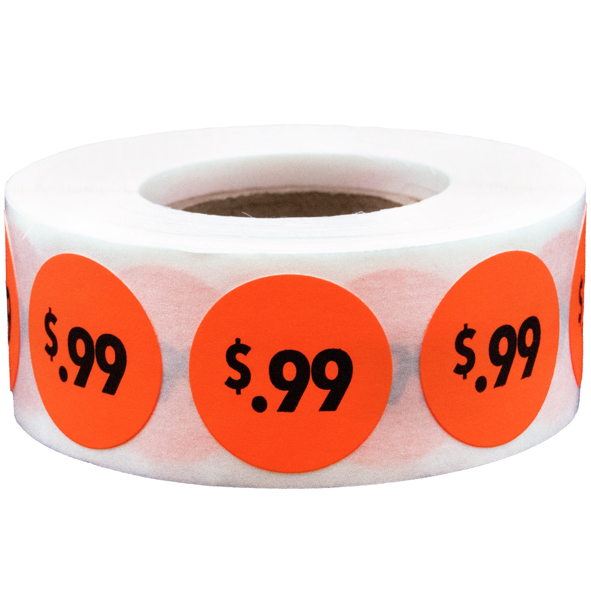 $.99 Price Stickers Fluorescent Red 3/4" Round Quantity 500
