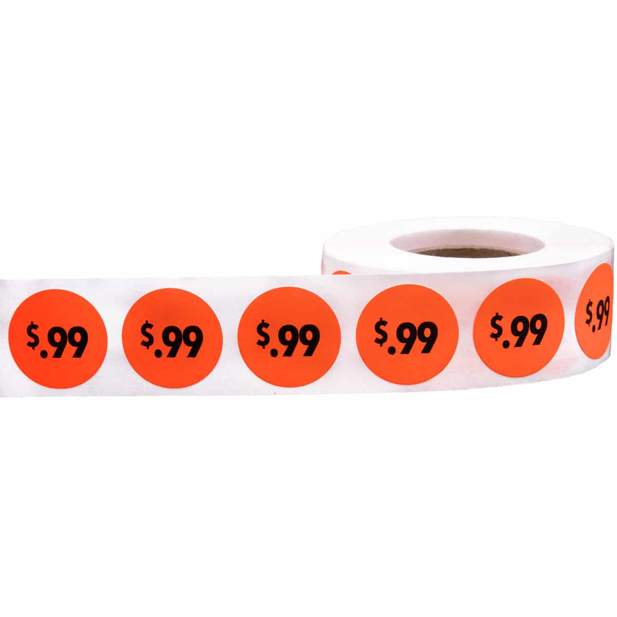 $.99 Price Stickers Fluorescent Red 3/4" Round Quantity 500