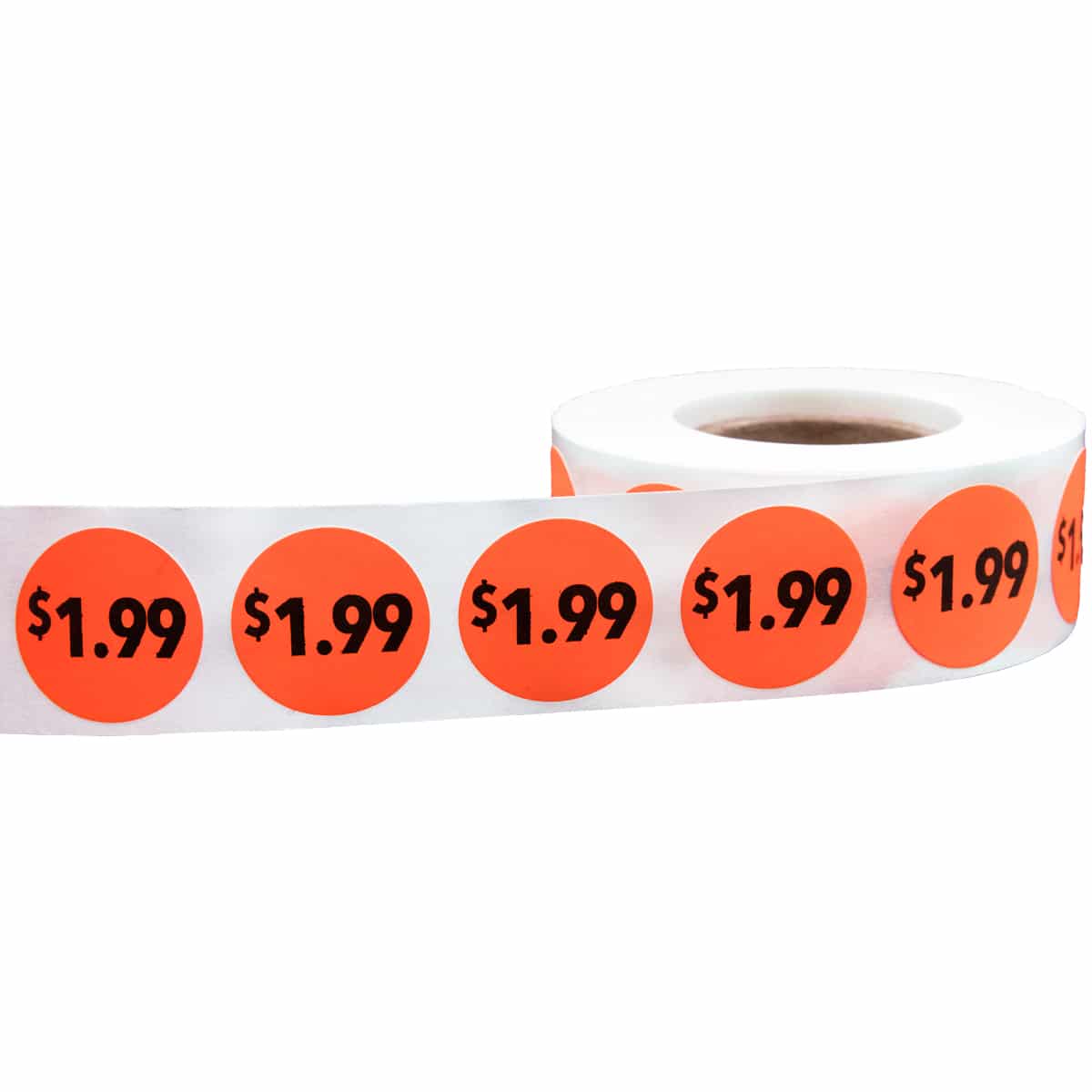 $1.99 Price Stickers Fluorescent Red 3/4" Round QTY 500