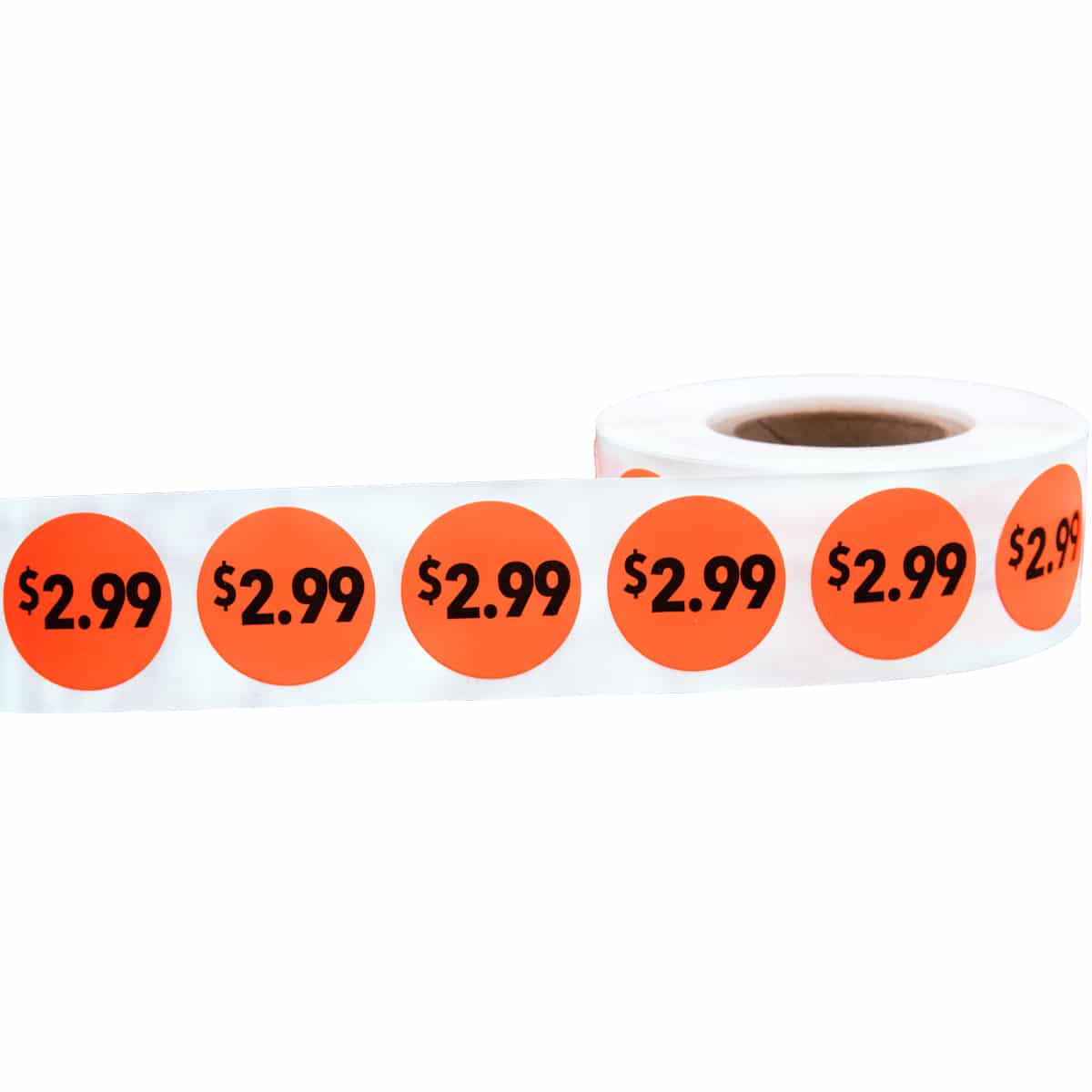 $2.99 Price Stickers Fluorescent Red 3/4" Round Quantity 500 $2.99 Price Stickers Fluorescent Red 3/4" Round Quantity 500