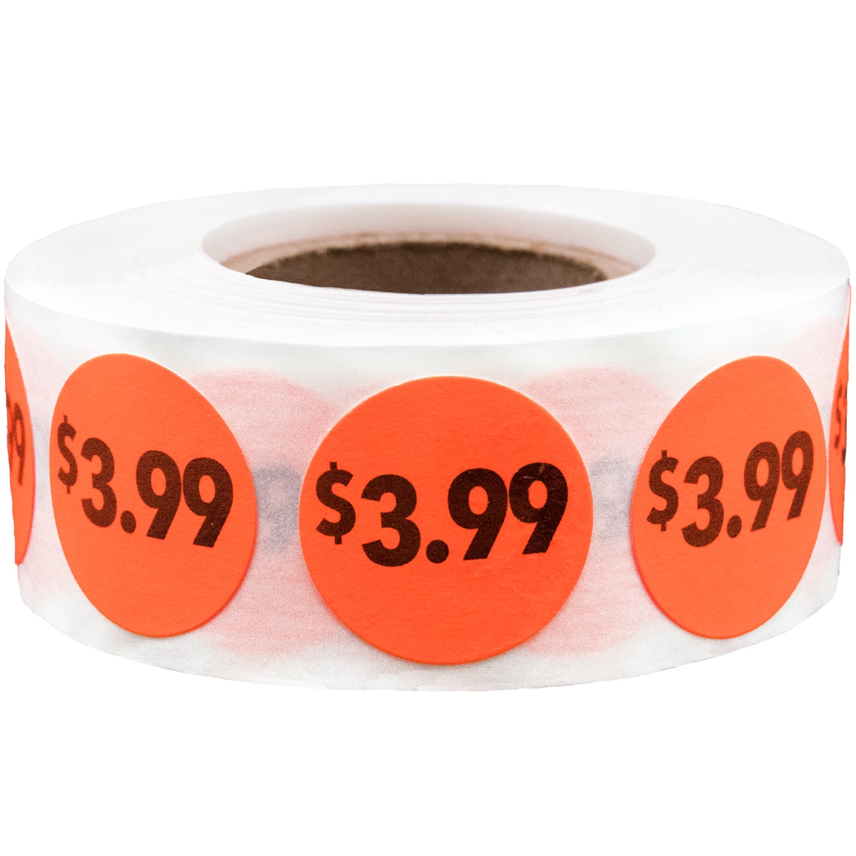 $3.99 Price Stickers Fluorescent Red 3/4" Round Quantity 500