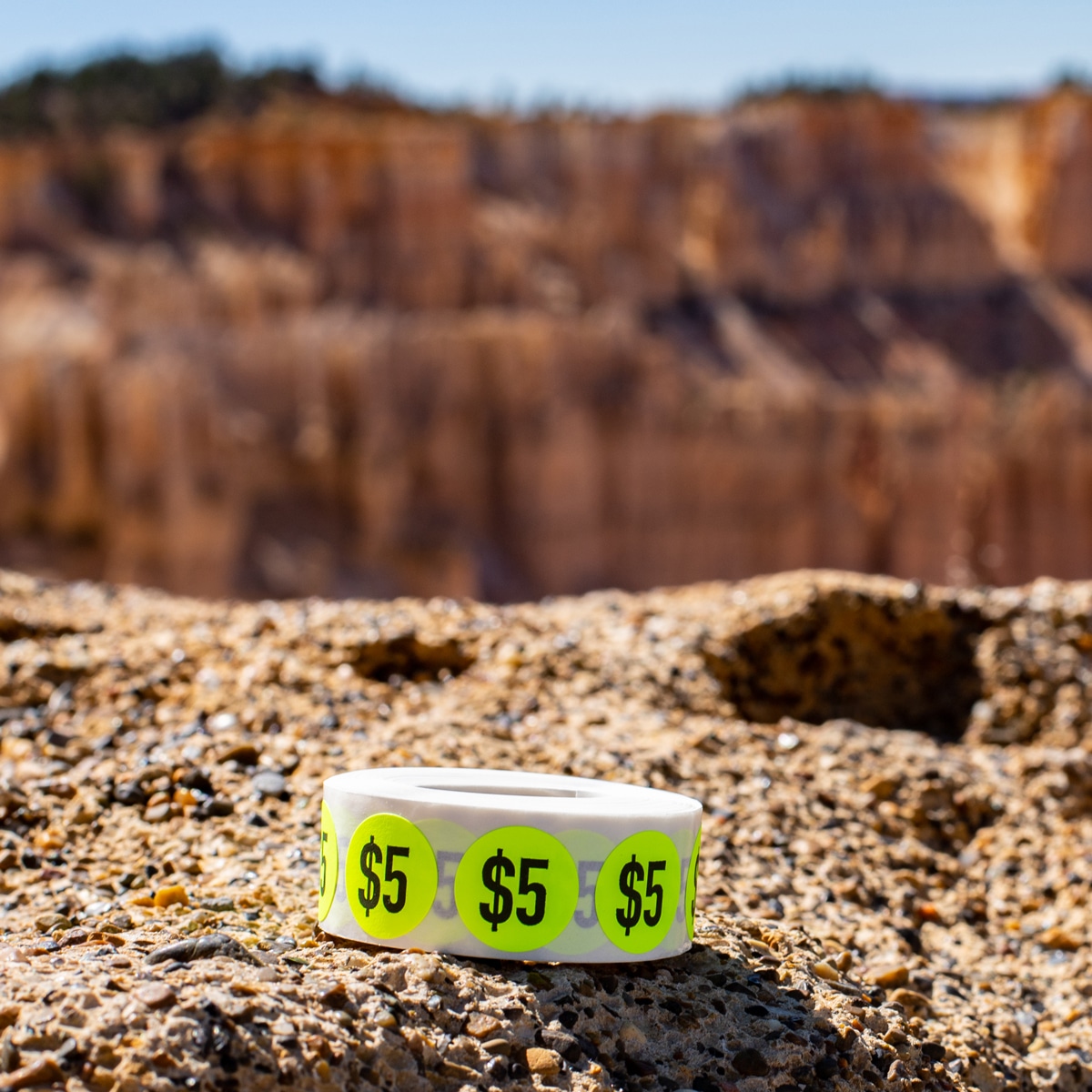 $5 Fluorescent Yellow Pricing Stickers 3/4" Round QTY 500 $5 Fluorescent Yellow Pricing Stickers 3/4" Round QTY 500