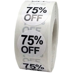 75 Percent Off Labels White 3/4" QTY 500 75 Percent Off Labels White 3/4" QTY 500