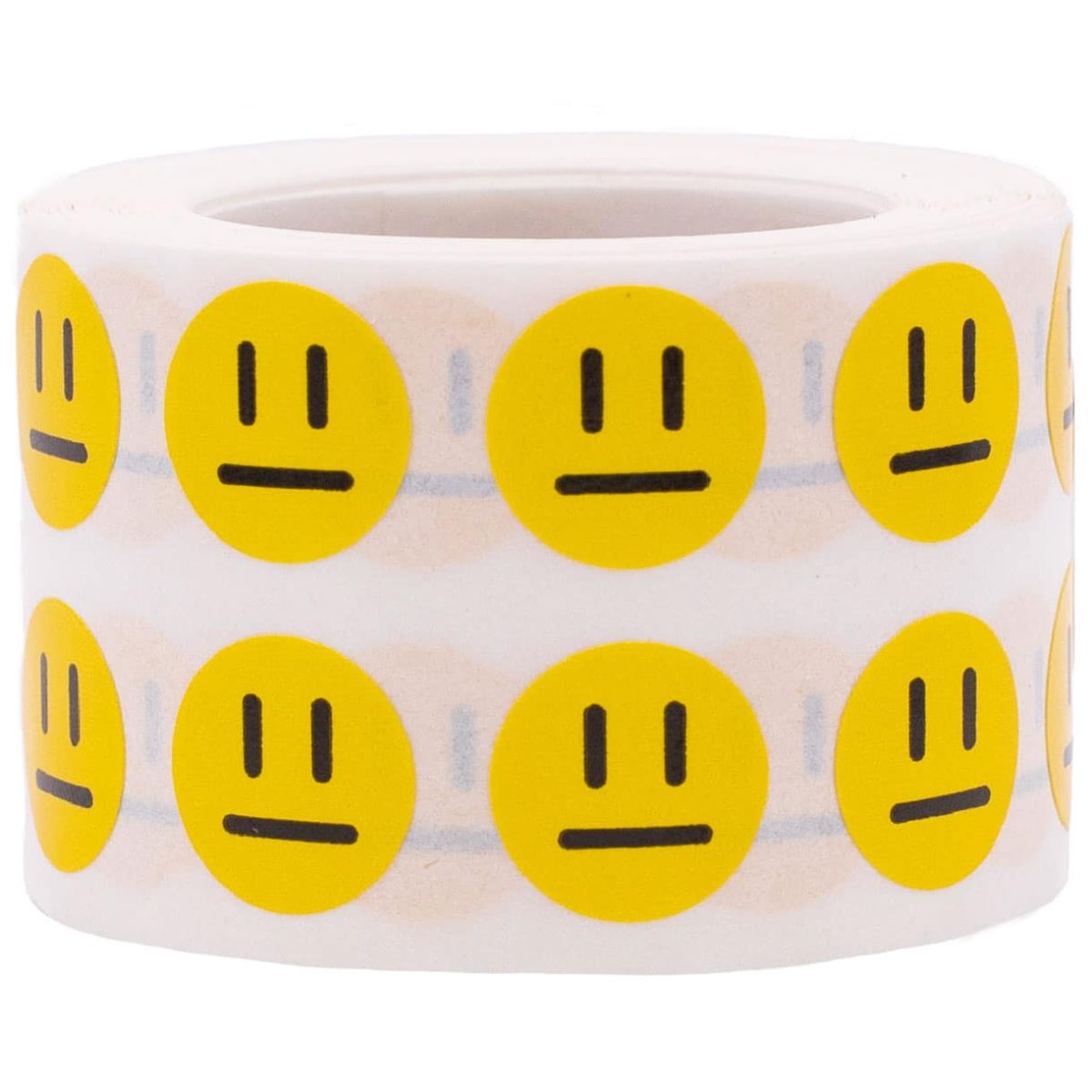 Yellow Apathetic Face Stickers 1/2" QTY 1,000 Yellow Apathetic Face Stickers 1/2" QTY 1,000