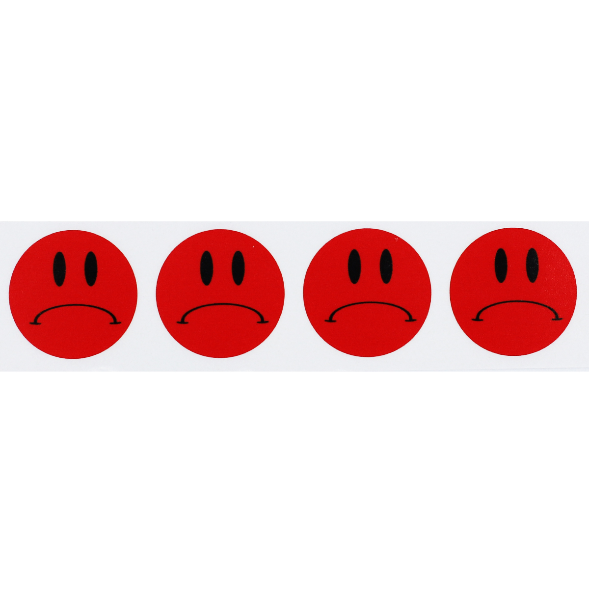 Red Apathetic Smile Stickers 3/4" Inch QTY 500 Red Apathetic Smile Stickers 3/4" Inch QTY 500