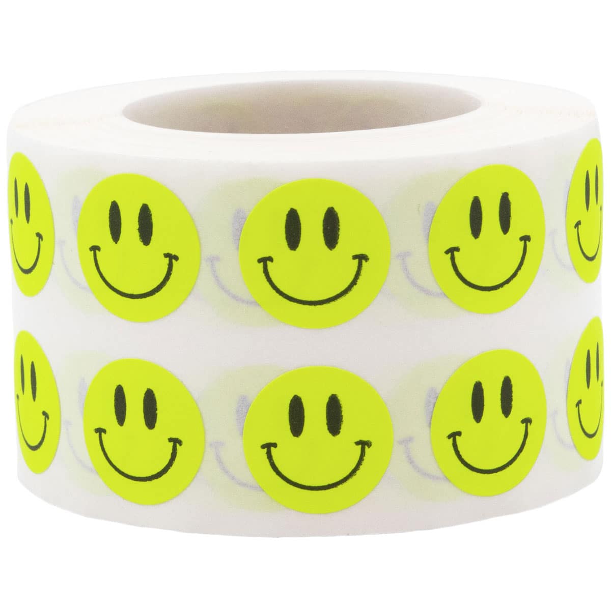 Small Fluorescent Yellow Smiley Face Stickers 1/2" QTY 1,000 Small Fluorescent Yellow Smiley Face Stickers 1/2" QTY 1,000