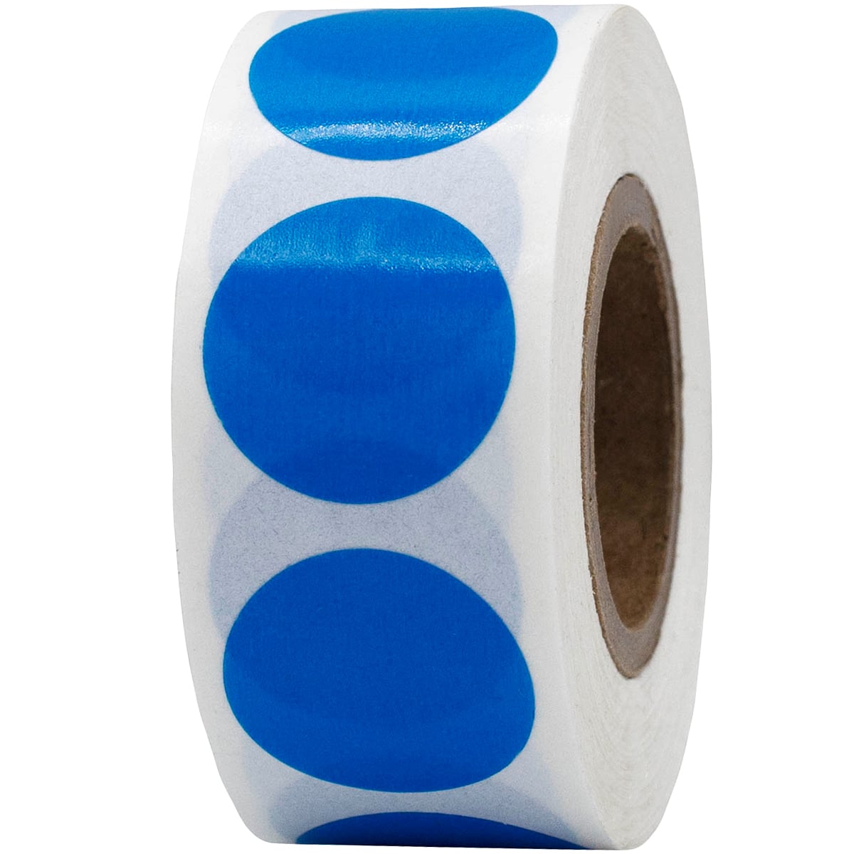 Blue Transparent Labels 3/4" Round QTY 500