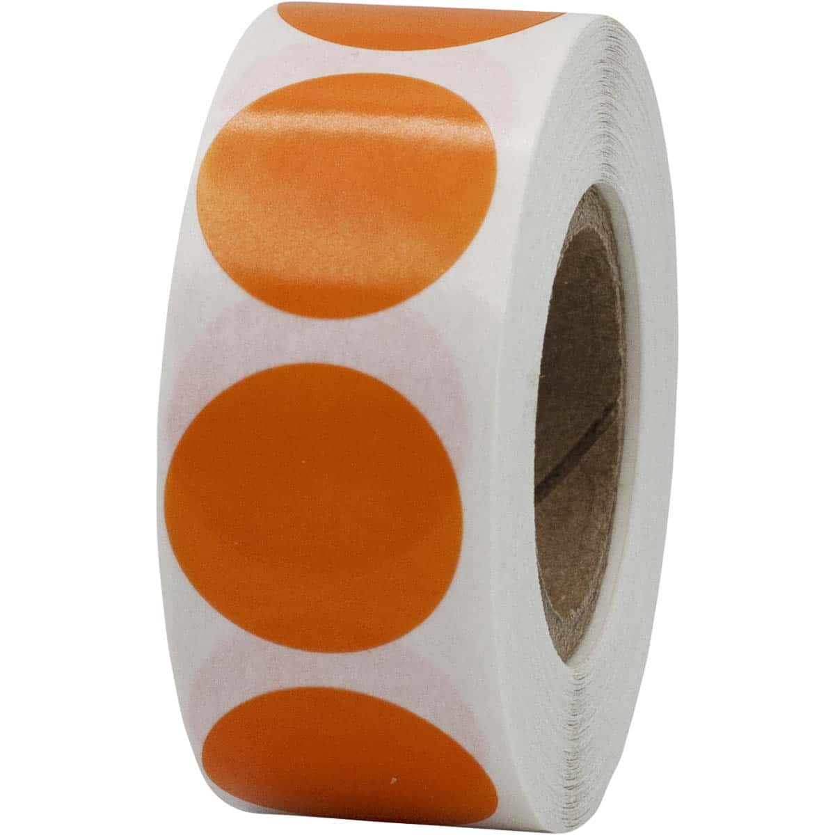 Orange Transparent Labels 3/4" Round QTY 500