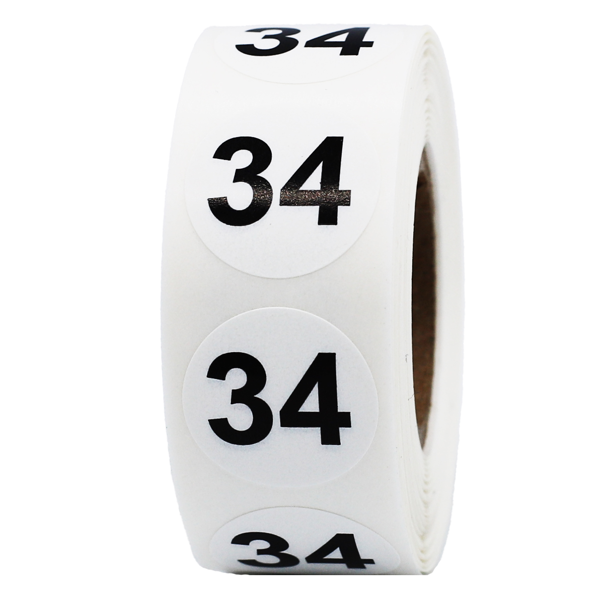 Number 34 Labels 3/4" Round Quantity 500