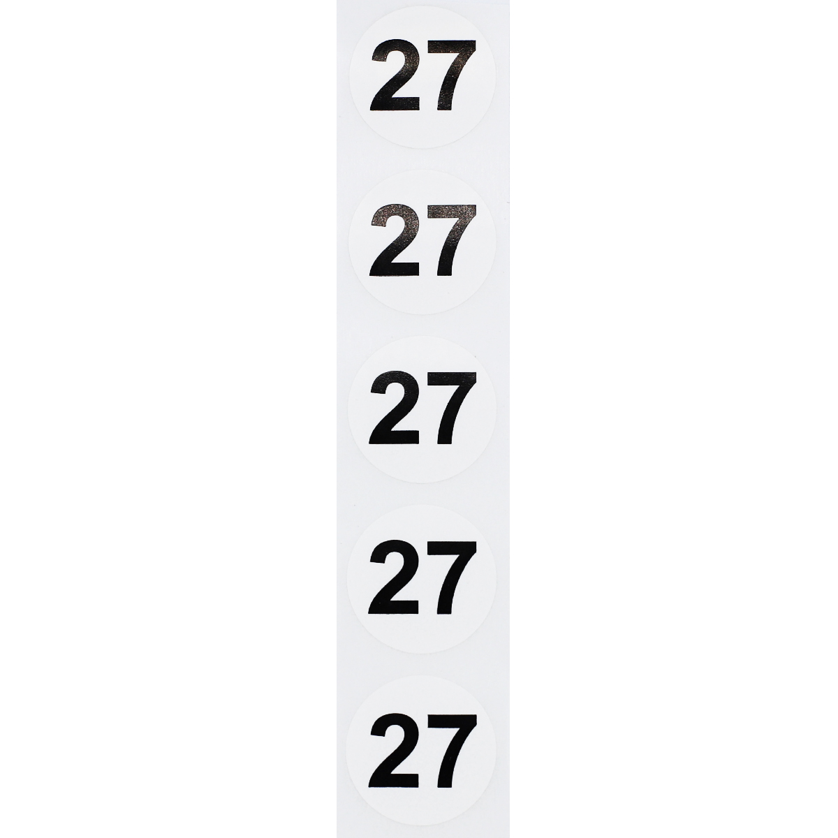 Number 27 Labels 3/4" Round Quantity 500 Number 27 Labels 3/4" Round Quantity 500